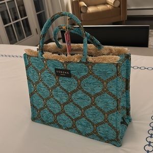 Sorena all purposes turquoise tote bag. Brand new. Tags included